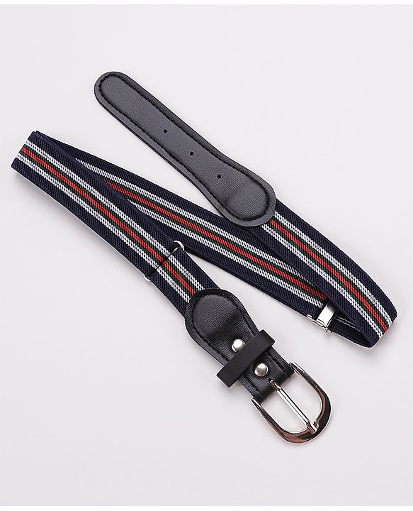 Pine Kids Free Size Striped Belt - Navy Blue
