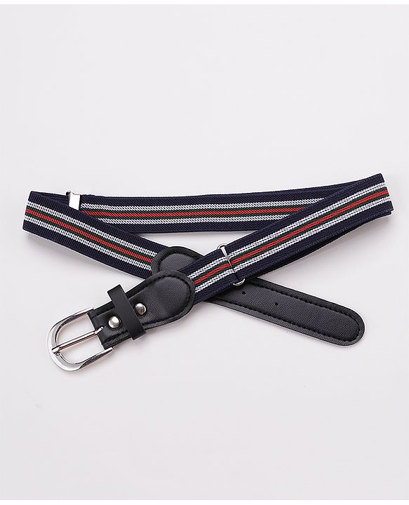 Pine Kids Free Size Striped Belt - Navy Blue