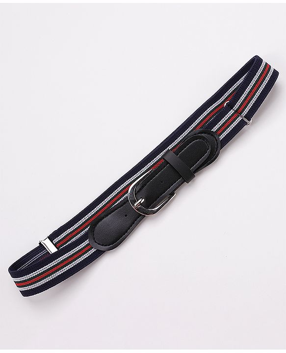 Pine Kids Free Size Striped Belt - Navy Blue