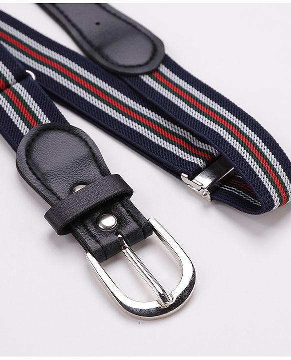 Pine Kids Free Size Striped Belt - Navy Blue