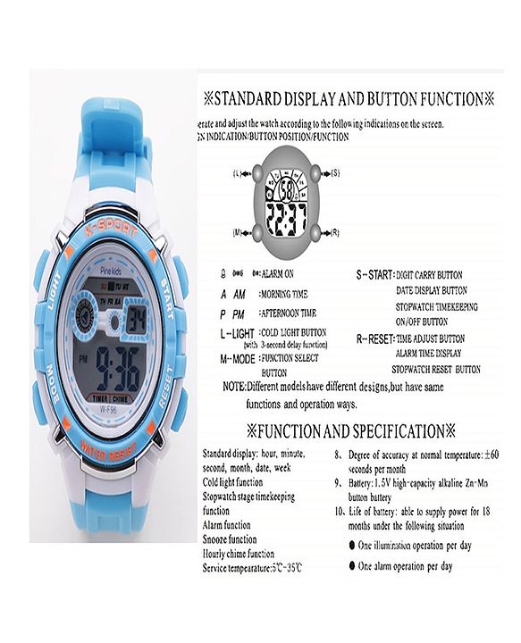 Pine Kids  Free Size Digital Watch- Blue
