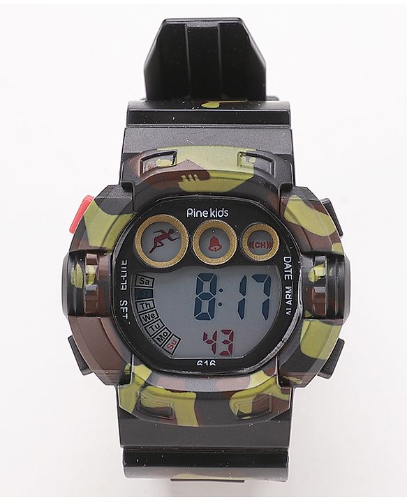 Pine Kids  Free Size Digital Watch - Black