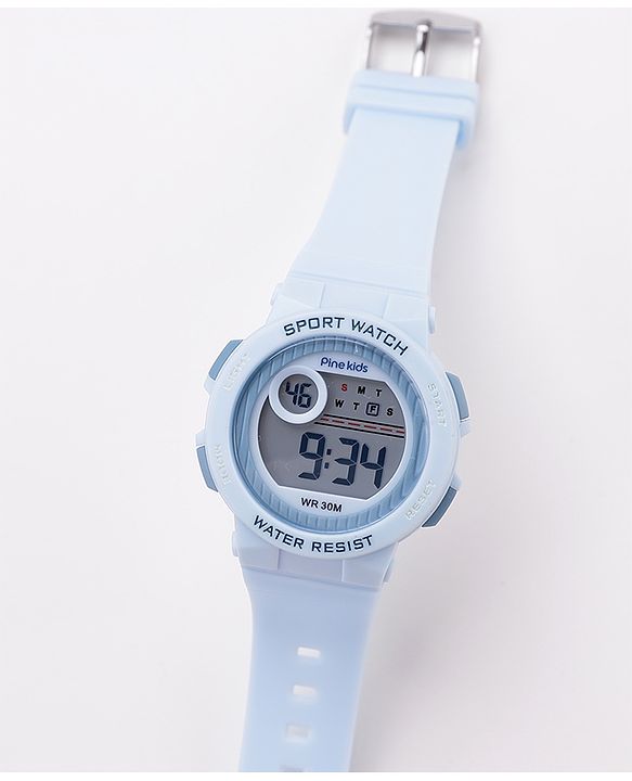 Pine Kids  Free Size Digital Watch - Light Blue