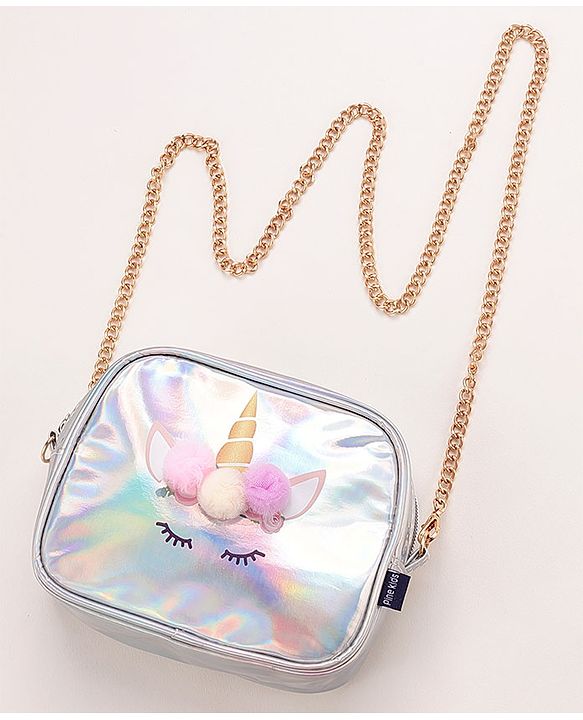 Pine Kids Unicorn Design Sling Bag - Silver