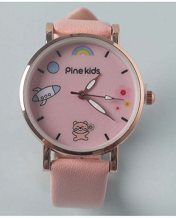Pine Kids  Free Size Analog Watch with Rainbow Print - Pink