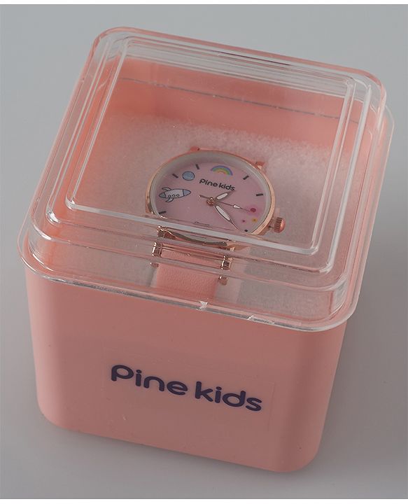 Pine Kids  Free Size Analog Watch with Rainbow Print - Pink
