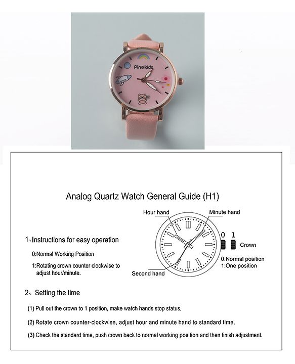 Pine Kids  Free Size Analog Watch with Rainbow Print - Pink