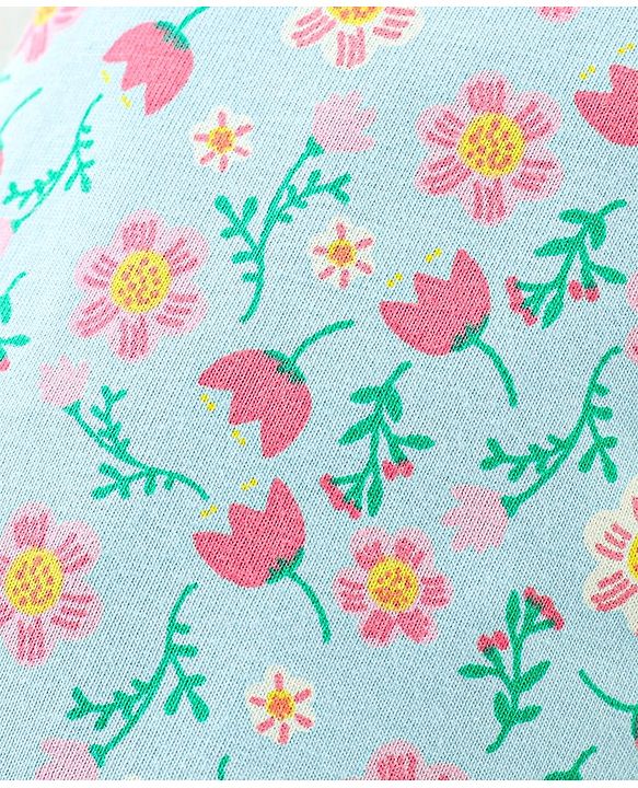 Babyhug Single Jersey Three Fourth Length Leggings Solid & Floral Print Pack Of 3 - Pink Blue & Green