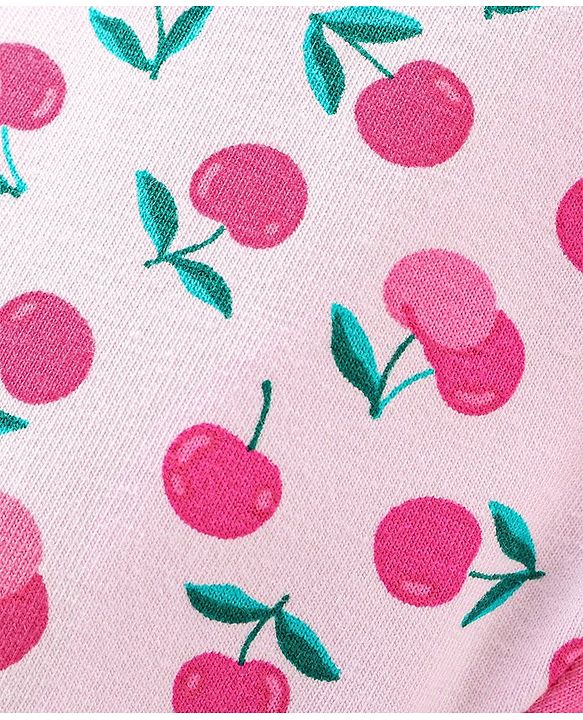 Babyhug Cotton Three Fourth Lycra Leggings Floral & Butterfly Print Pack of 3- Pink Green & White