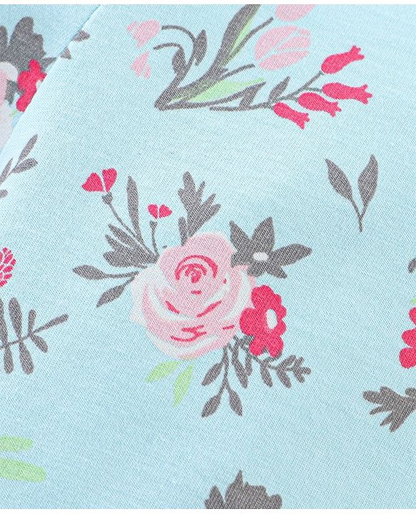Babyhug Cotton Three Fourth Lycra Leggings Floral & Butterfly Print Pack of 3- Pink Green & White