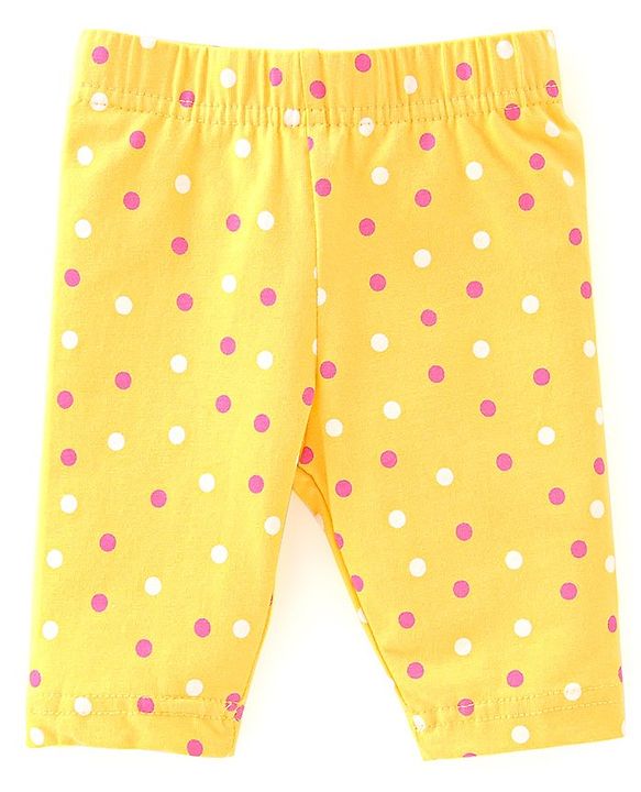 Babyhug Cotton Lycra Three Fourth Length Leggings Star Printed Pack of 3- Multicolour