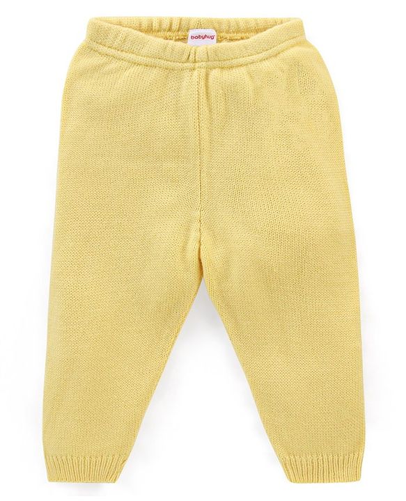 Babyhug Knit Full Sleeves Heart Design Sweater Set with Cap - Yellow