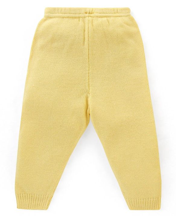 Babyhug Knit Full Sleeves Heart Design Sweater Set with Cap - Yellow