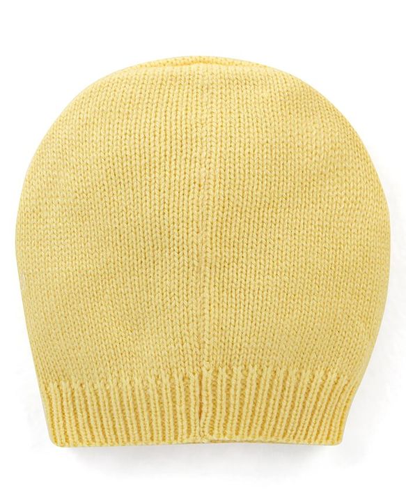 Babyhug Knit Full Sleeves Heart Design Sweater Set with Cap - Yellow