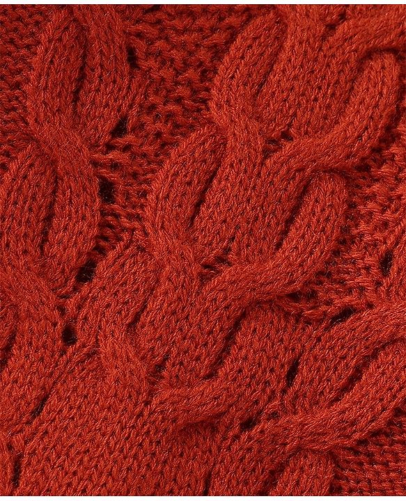 Babyhug Knit Full Sleeves Pullover Sweater With Cable Knit Design - Red