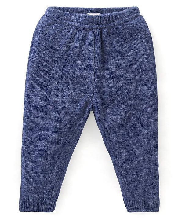 Babyhug Knit Full Sleeves Sweater Set Star Design - Blue