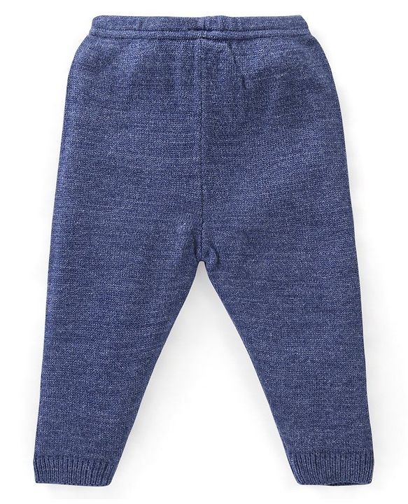 Babyhug Knit Full Sleeves Sweater Set Star Design - Blue