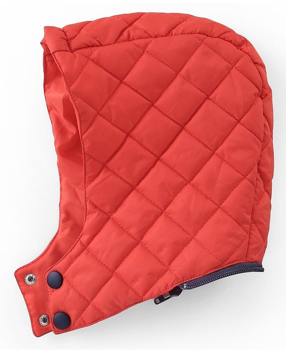Babyhug Woven Full Sleeves Hoodie Number Print - Orange