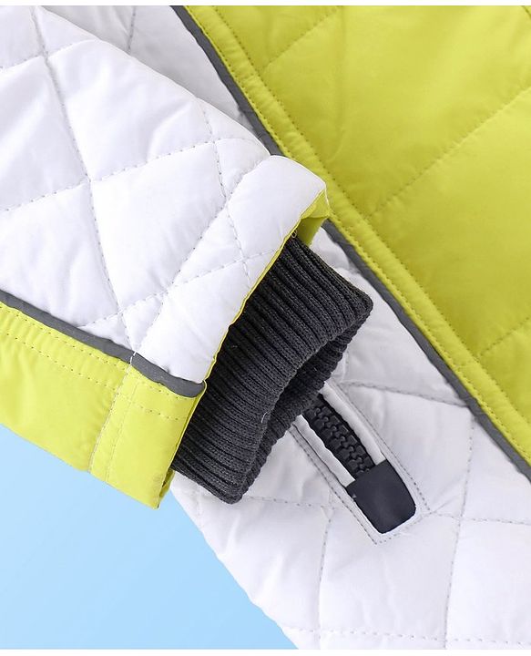 Babyhug Woven Full Sleeves Hoodie Number Print - Neon