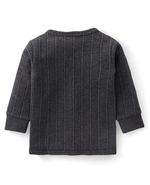 Babyhug Cotton Full Sleeves Thermal Vest Solid Colour Pack Of 2 - Grey