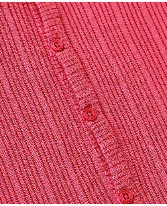 Babyhug Cotton Full Sleeves Thermal Wear Striped Pack Of 2 - Pink & Coral
