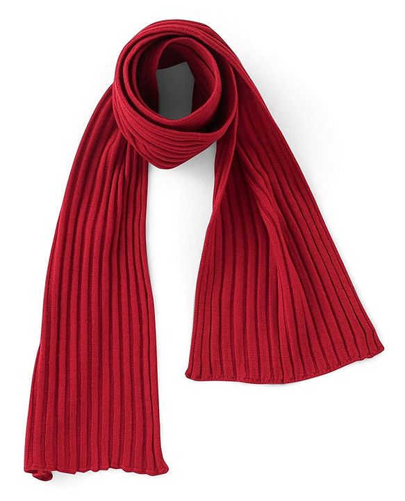 Pine Kids Full Sleeve Woolen Dress With Scarf - Red