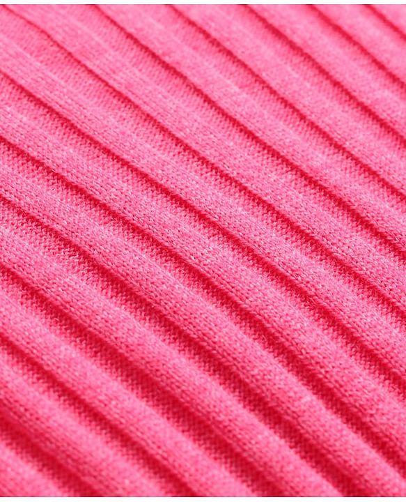 Pine Kids Full Sleeve Woolen Dress With Scarf - Pink