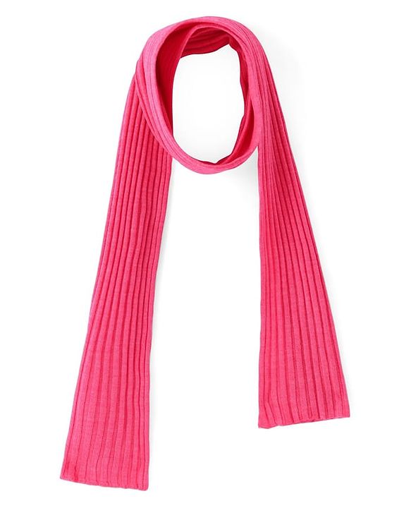Pine Kids Full Sleeve Woolen Dress With Scarf - Pink