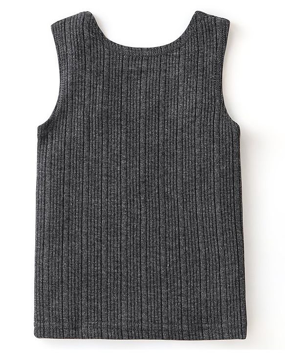 Babyhug Full Sleeves Thermal Wear Pullover Vest & Pant Set Pack Of 3 - Dark Grey