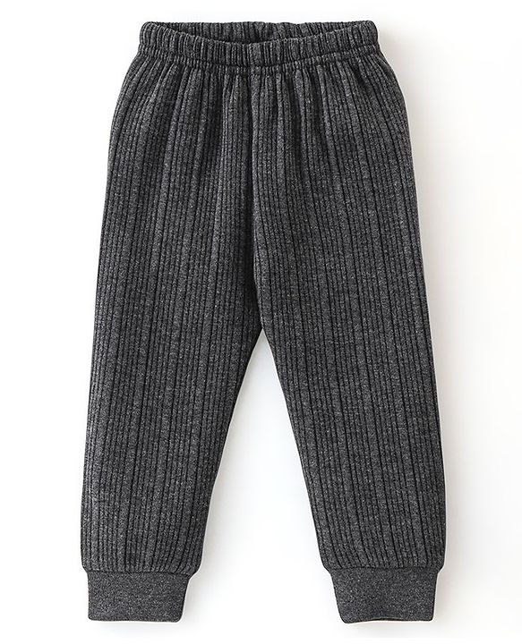 Babyhug Full Sleeves Thermal Wear Pullover Vest & Pant Set Pack Of 3 - Dark Grey