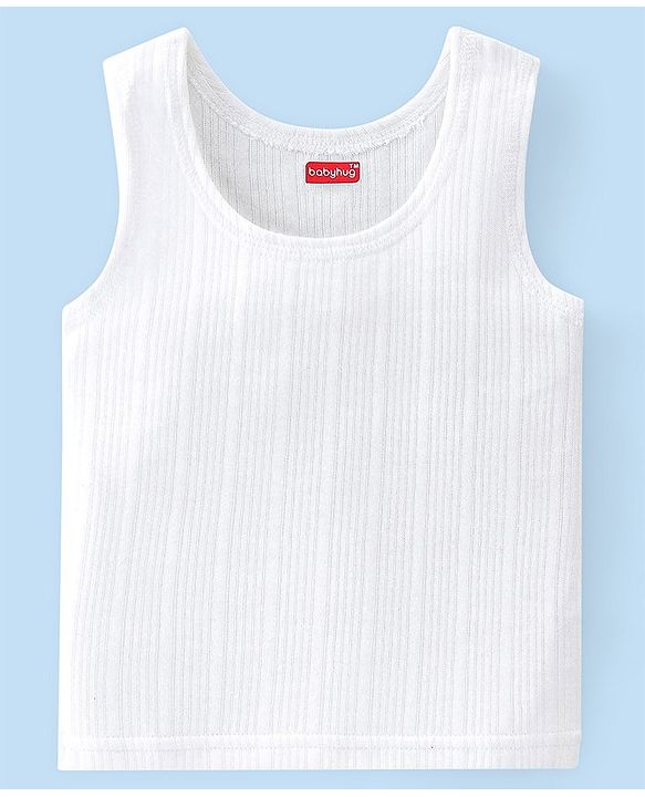 Babyhug Cotton Full Sleeves Solid Color Vest Pullover & Bottom Thermal Wear Combo Pack Of 3 -Off White