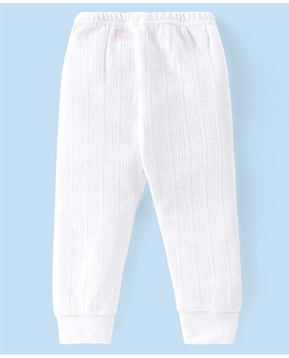 Babyhug Cotton Full Sleeves Solid Color Vest Pullover & Bottom Thermal Wear Combo Pack Of 3 -Off White