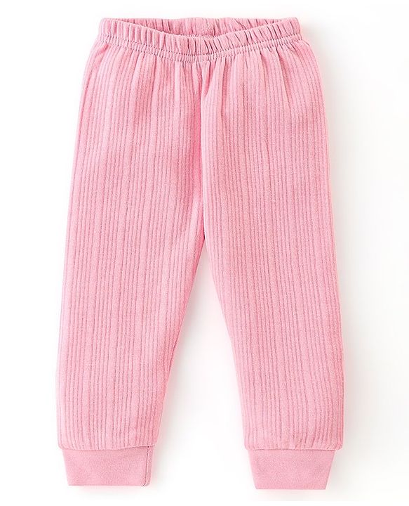 Babyhug Full Sleeves Thermal Wear Pullover Vest & Pant Set Pack Of 3 - Pink