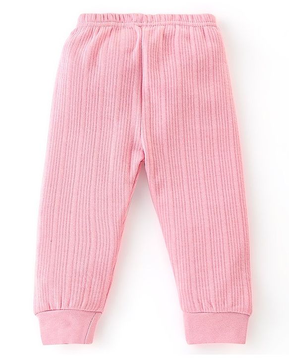 Babyhug Full Sleeves Thermal Wear Pullover Vest & Pant Set Pack Of 3 - Pink