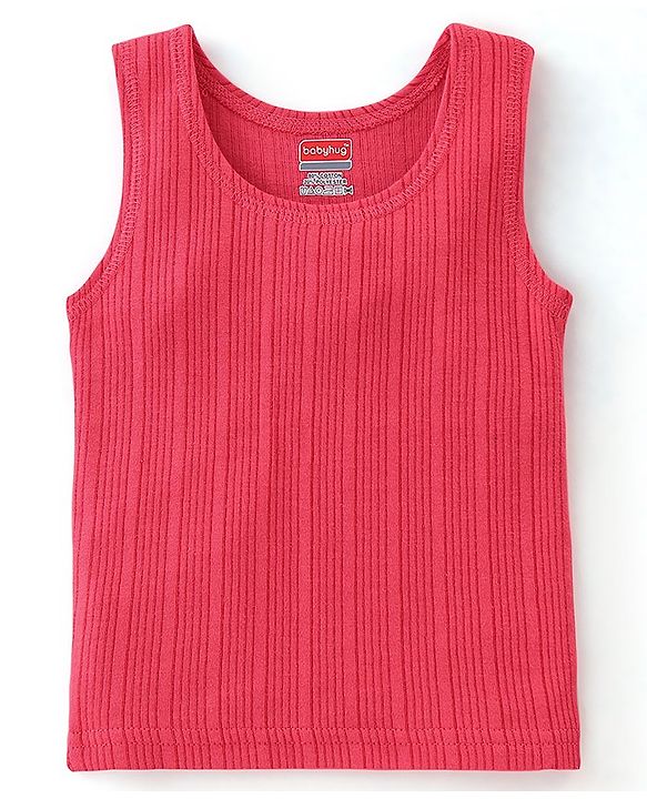Babyhug Full Sleeves Thermal Wear Pullover Vest & Pant Set - Coral