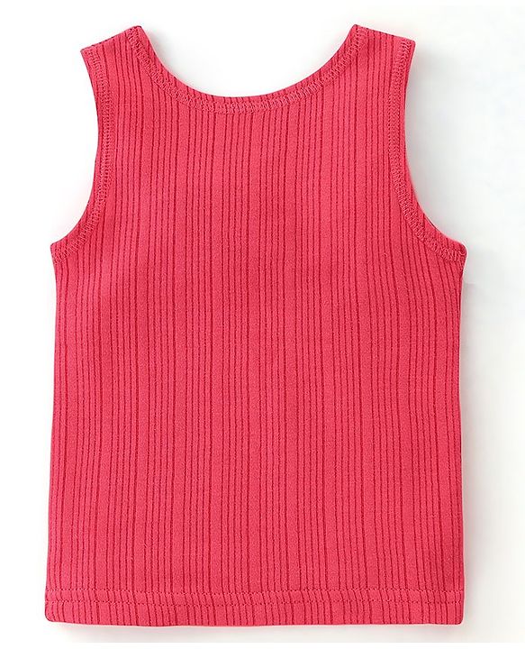 Babyhug Full Sleeves Thermal Wear Pullover Vest & Pant Set - Coral