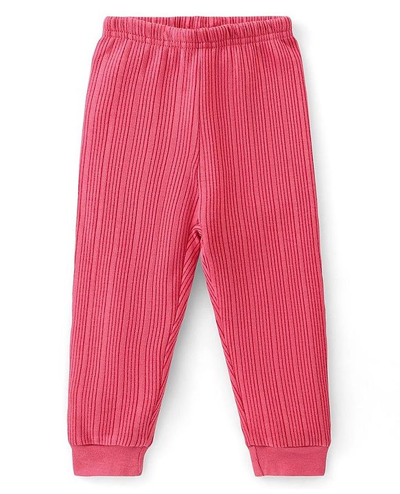 Babyhug Full Sleeves Solid Color Thermal Inner Wear Set - Coral