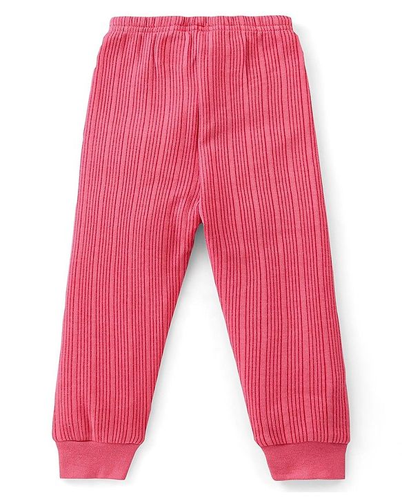 Babyhug Full Sleeves Solid Color Thermal Inner Wear Set - Coral