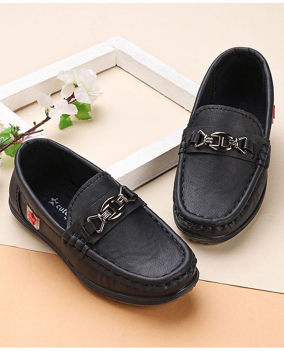 Cute Walk by Babyhug Slip On Solid Formal & Partywear Shoes with Chain Applique - Royal Blue