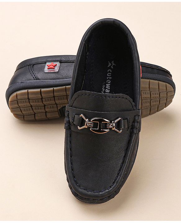 Cute Walk by Babyhug Slip On Solid Formal & Partywear Shoes with Chain Applique - Royal Blue