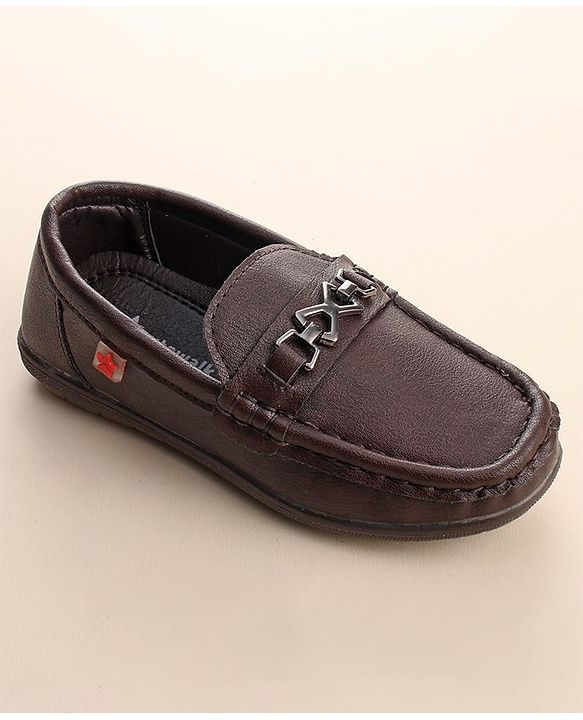 Cute Walk by Babyhug Slip On Formal & Partywear Shoes with Applique - Dark Brown