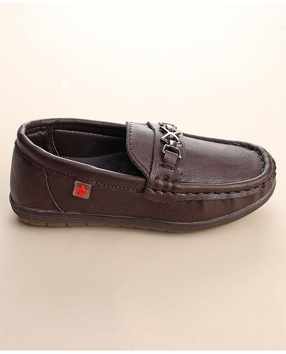Cute Walk by Babyhug Slip On Formal & Partywear Shoes with Applique - Dark Brown