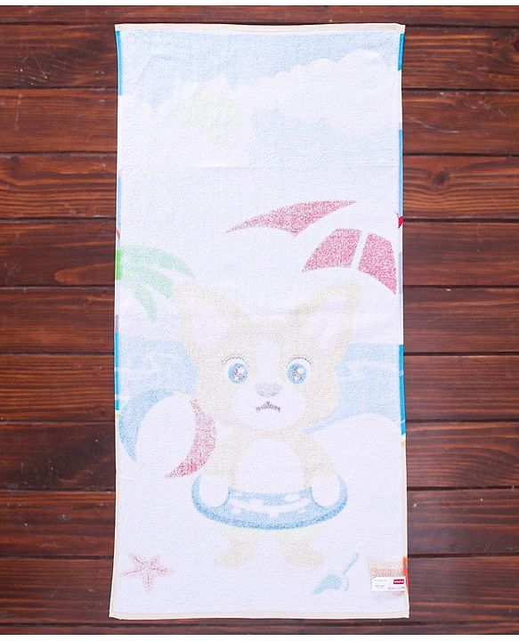 Babyhug Terry Woven Towel with Fox  Print L 50.8 X B 101.6 cm - Multicolour