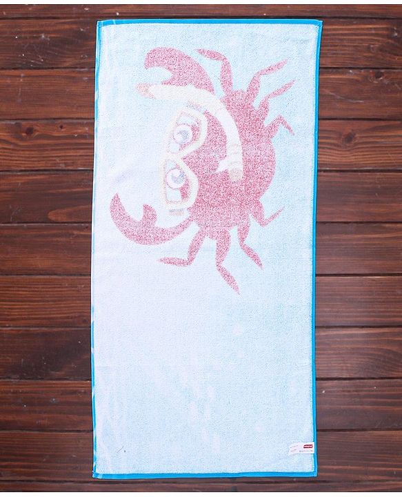 Babyhug Terry Woven Towel with Crab Print L 50.8 X B 101.6 cm - Blue
