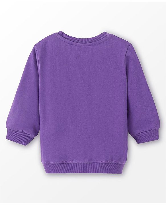 Babyhug Cotton Full Sleeves Sweatshirt with Christmas Graphic Print - Purple