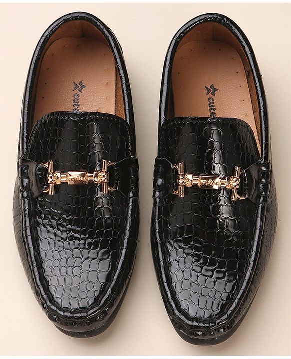 Cute Walk by Babyhug Slip On Formal & Partywear Shoes with Applique - Black