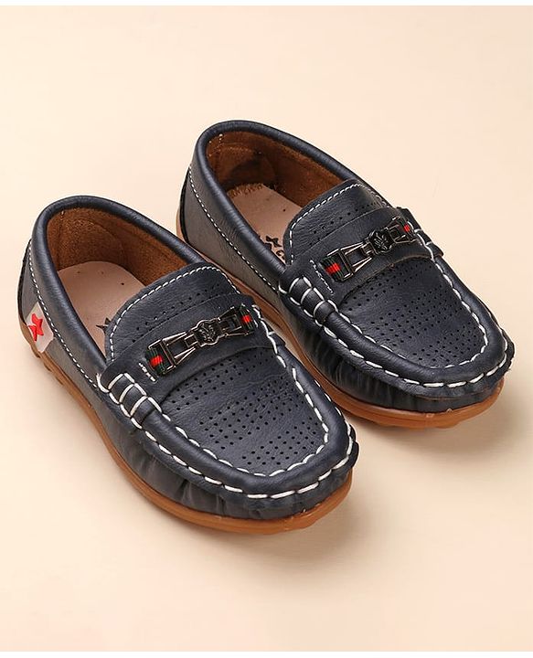 Cute Walk by Babyhug Formal & Partywear Slip On Shoes with Applique - Navy Blue