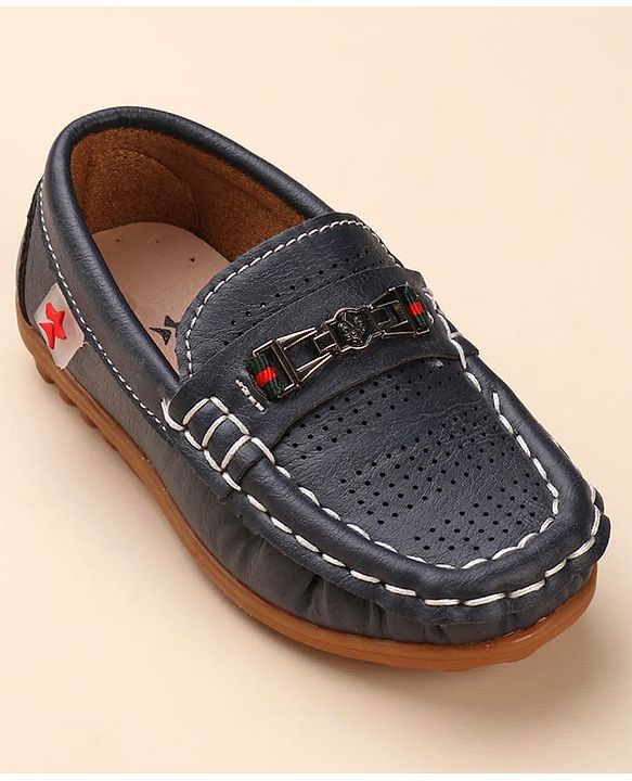 Cute Walk by Babyhug Formal & Partywear Slip On Shoes with Applique - Navy Blue