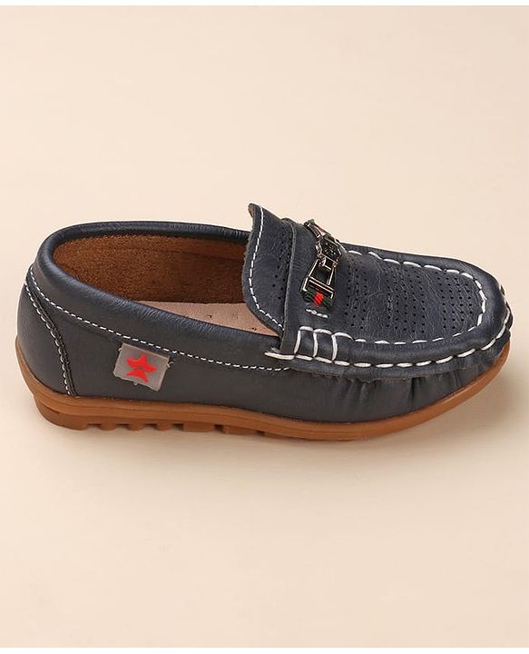 Cute Walk by Babyhug Formal & Partywear Slip On Shoes with Applique - Navy Blue