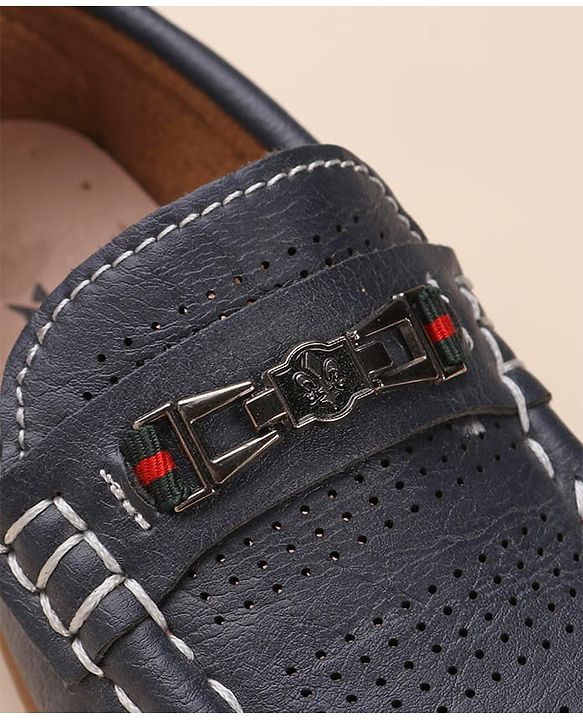 Cute Walk by Babyhug Formal & Partywear Slip On Shoes with Applique - Navy Blue